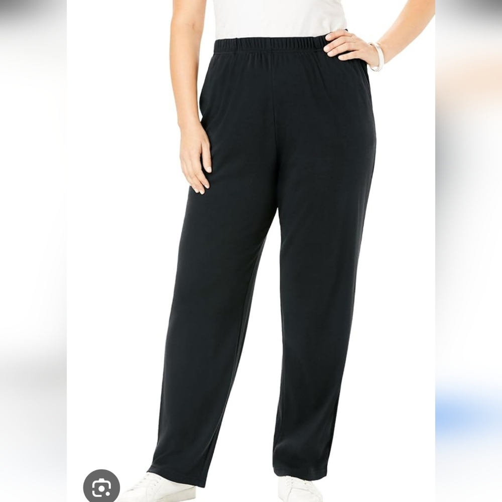 Roaman's Black Straight Leg Soft Elastic Waist Band Sweatpants NWT Size: 5X
